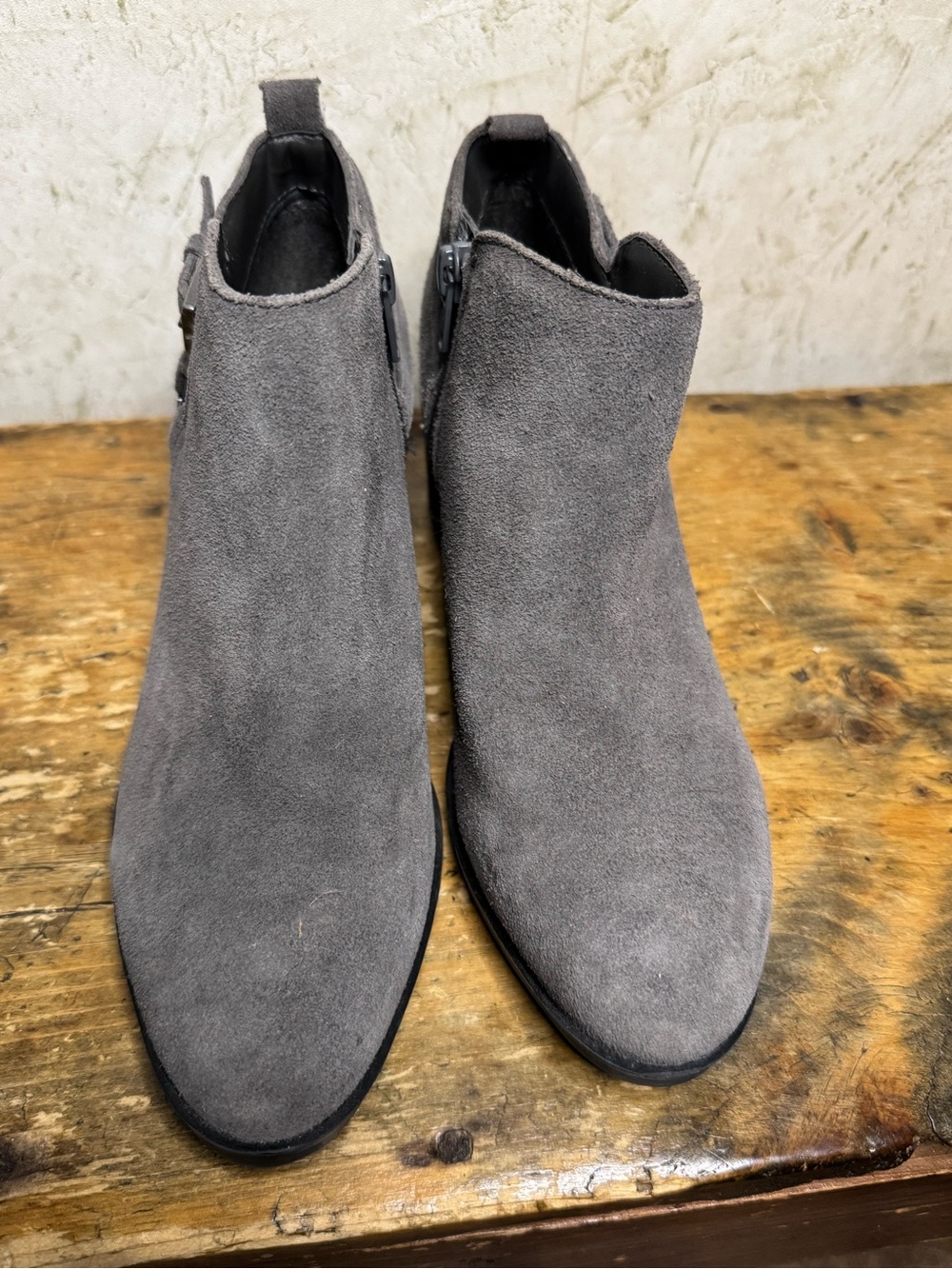 Sonoma Gray Suede Ankle Booties
